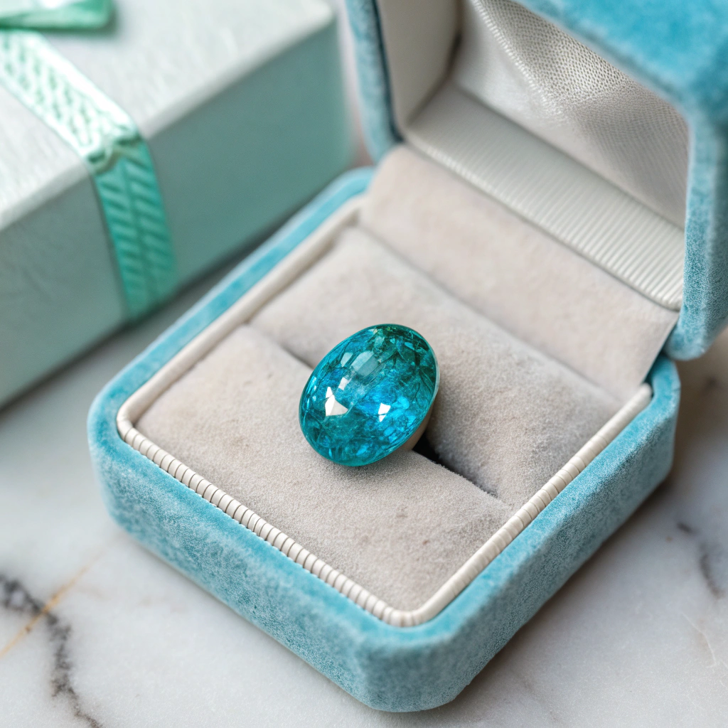 فیروزه در جعبه نرم و محافظ برای نگهداری بهتر و افزایش طول عمر فیروزه